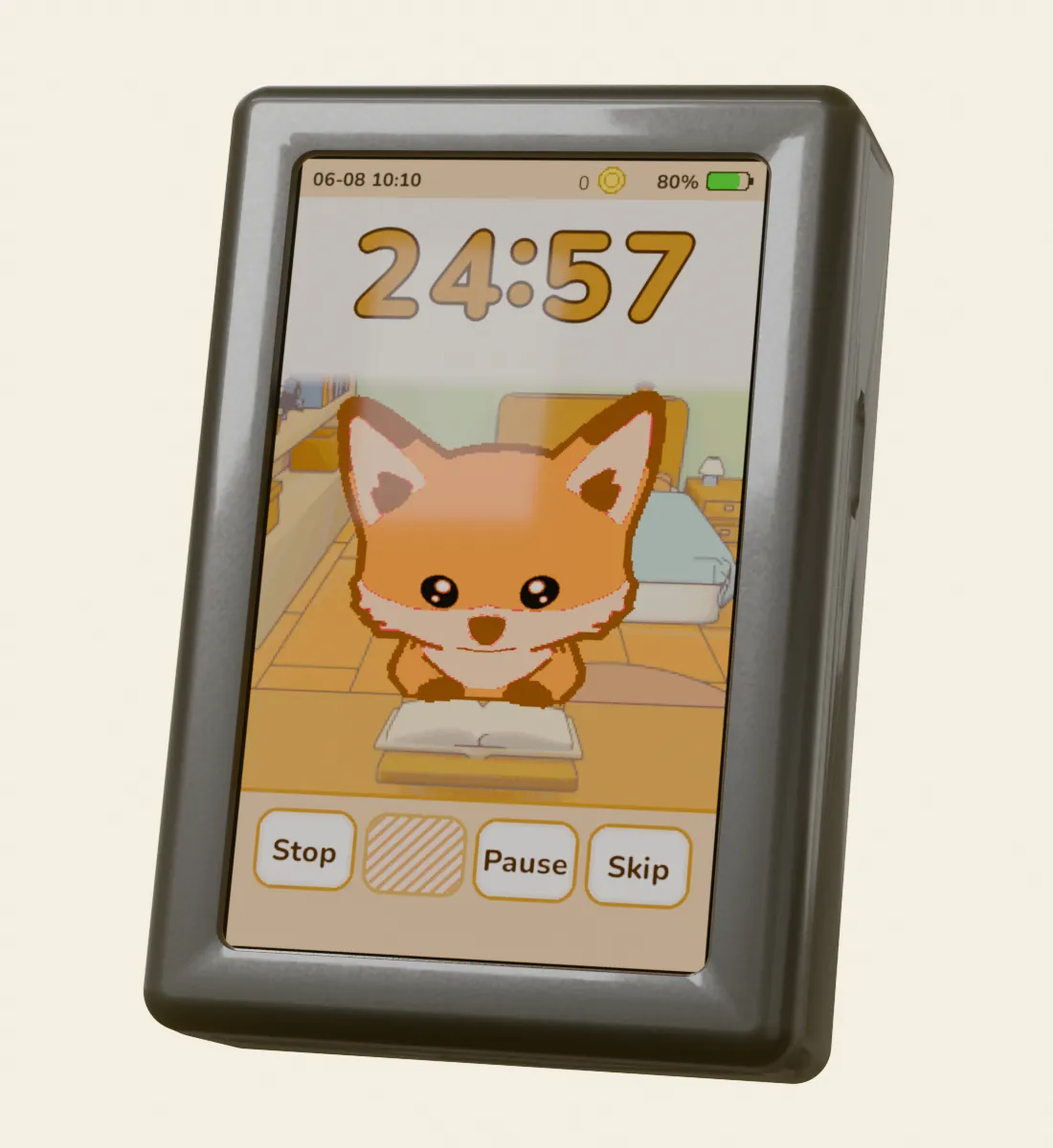 A kotohi device showing the focus screen.